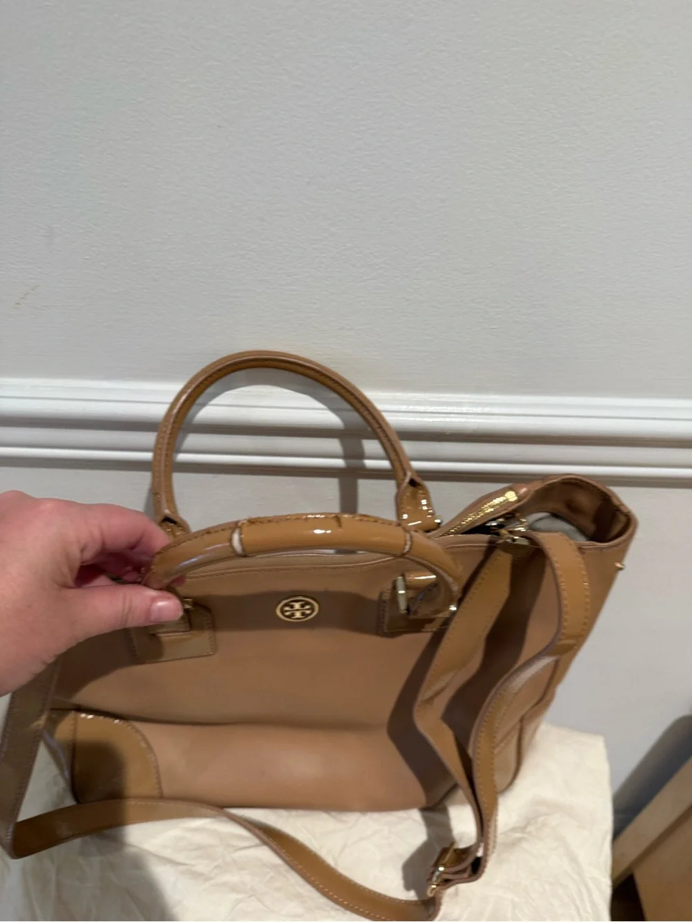 Tory Burch Robinson Double Zip Tote Tan